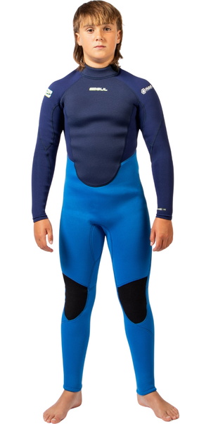 2026 Gul Junior Response Natur 3/2mm Flatlock Back Zip Wetsuit RE1322-BLBL - Blue